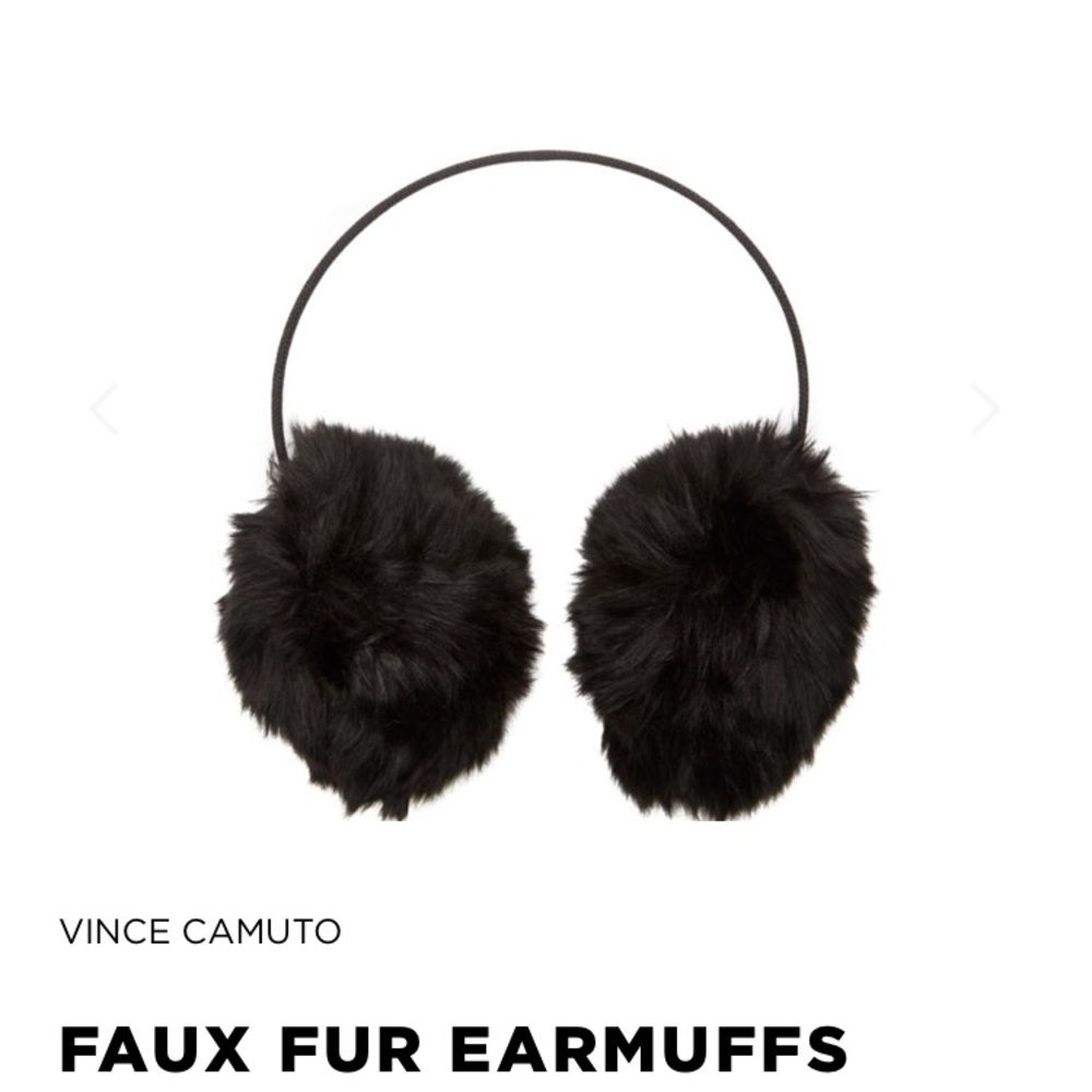 Vince Camuto Black Thin Band Earmuffs